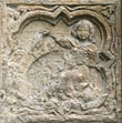 Panel 11:02 - Unidentified scene with seated female figure (badly eroded)
